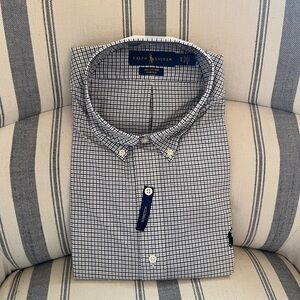 Men’s Ralph Lauren Navy and White Plaid Button Down Shirt